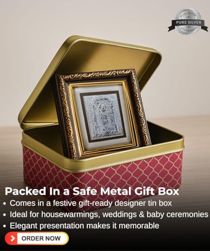 999 Pure Silver Balaji Perumal Photo Frame (11x10 cm) — view 3