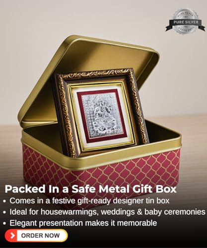 999 Pure Silver Ganesha Photo Frame (11x10 cm) — view 3