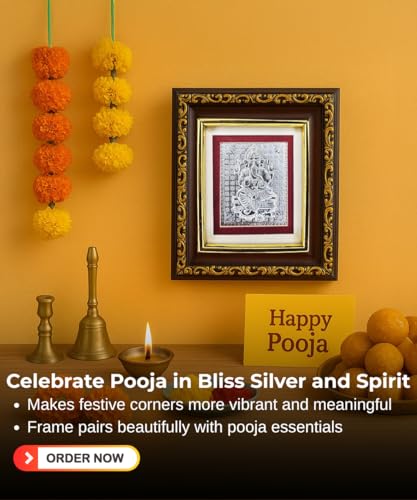 999 Pure Silver Ganesha Photo Frame (11x10 cm) — view 5