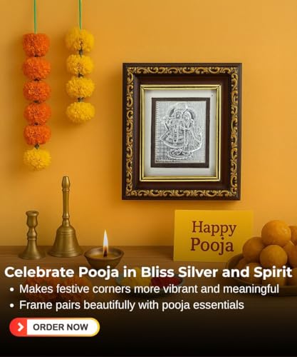 999 Pure Silver Krishna & Radha Photo Frame (11x10 cm) — view 5