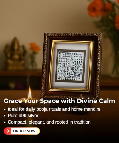 999 Pure Silver Ganesh Saraswati Lakshmi Photo Frame (11x10 cm) — view 4