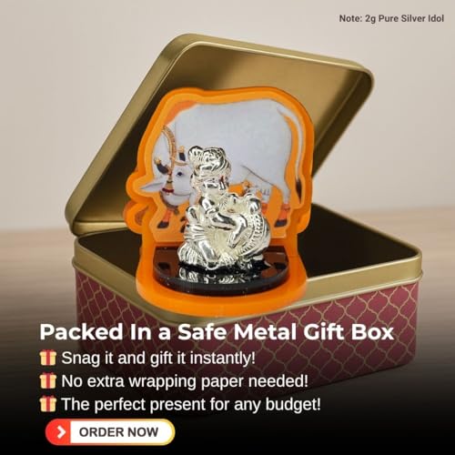 Pure Silver Laddu Gopal Idol for Car Dashboard — view 3