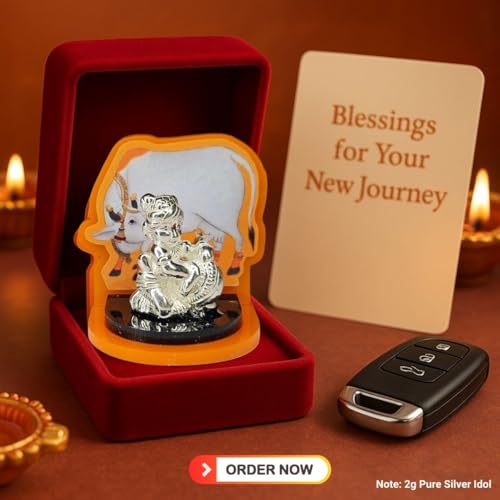 Pure Silver Laddu Gopal Idol for Car Dashboard — view 6