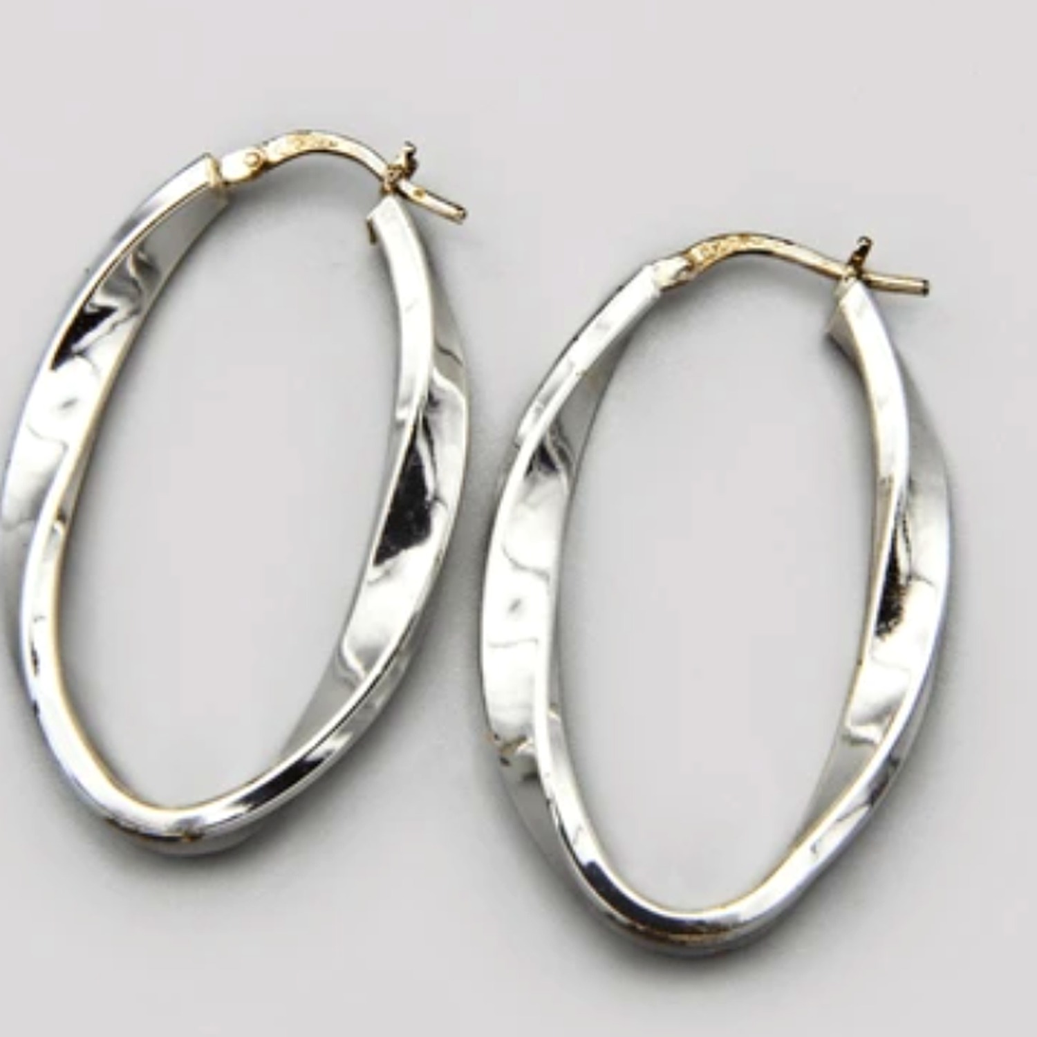 925 Sterling Silver Twisted Hoop Earrings — Minimalist Everyday Pair — view 2