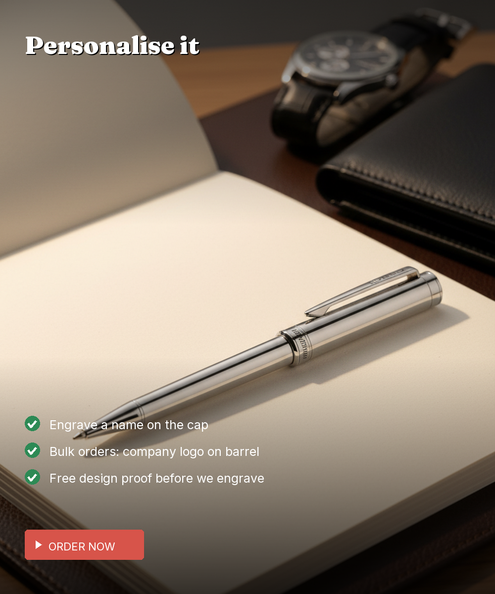 925 Silver Classic Ballpoint Pen — Heirloom Daily Writer — view 5