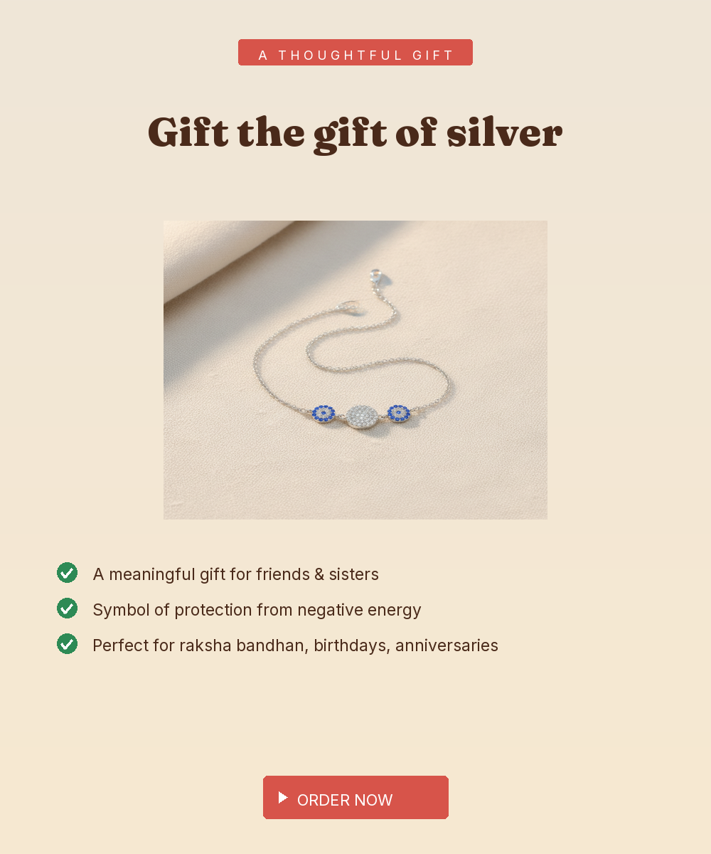925 Silver Triple Evil Eye Charm Bracelet — Pavé CZ Daily Wear — view 5