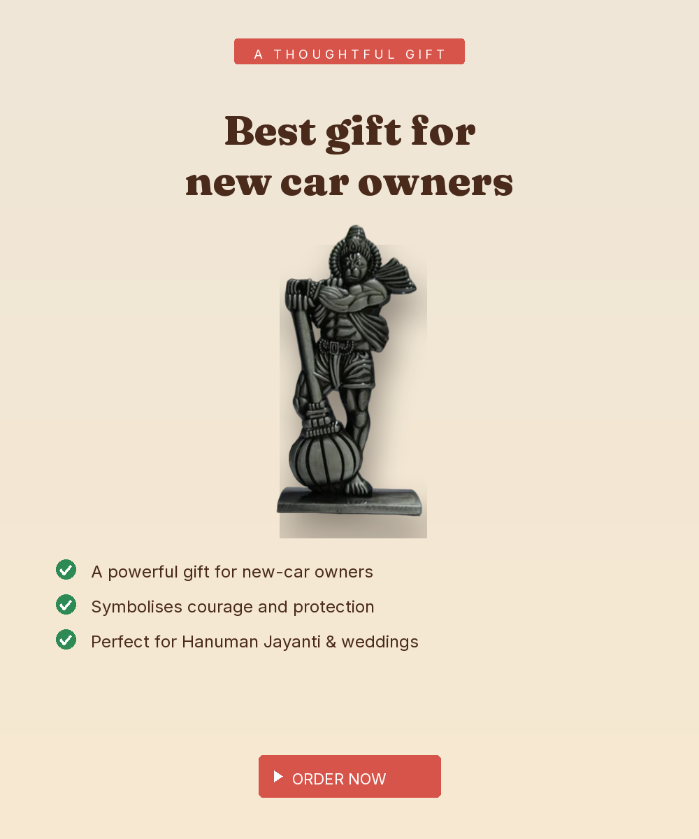 925 Silver Hanuman Car Dashboard Idol — Strength & Protection on Every Drive — view 5