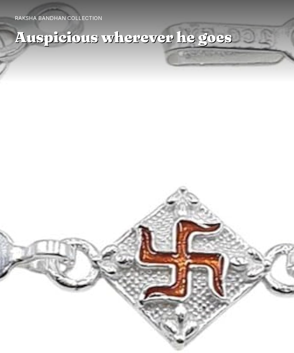 925 Silver Swastik Rakhi Bracelet for Brother — view 2