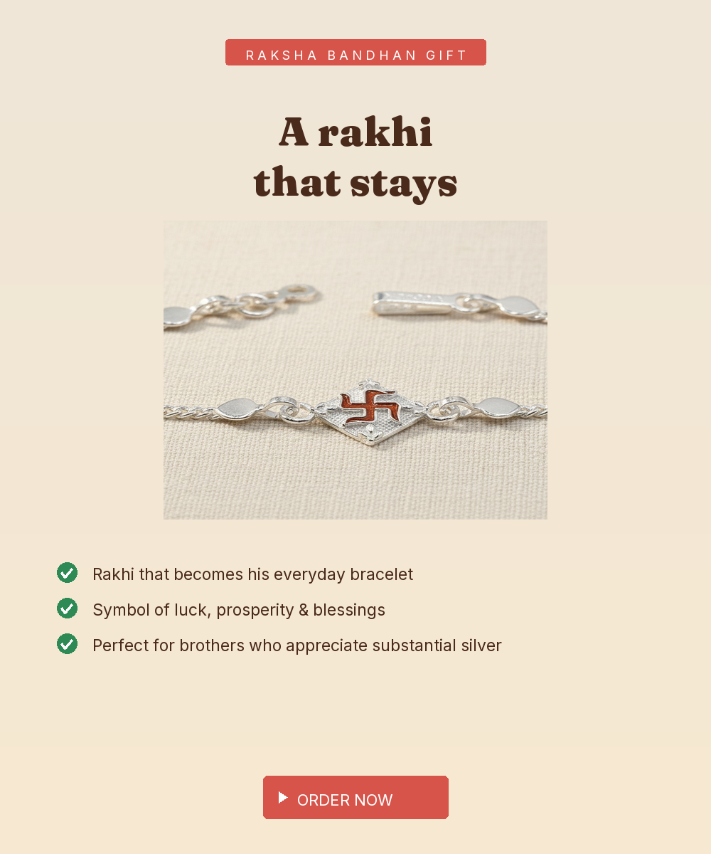 925 Silver Swastik Rakhi Bracelet for Brother — view 5