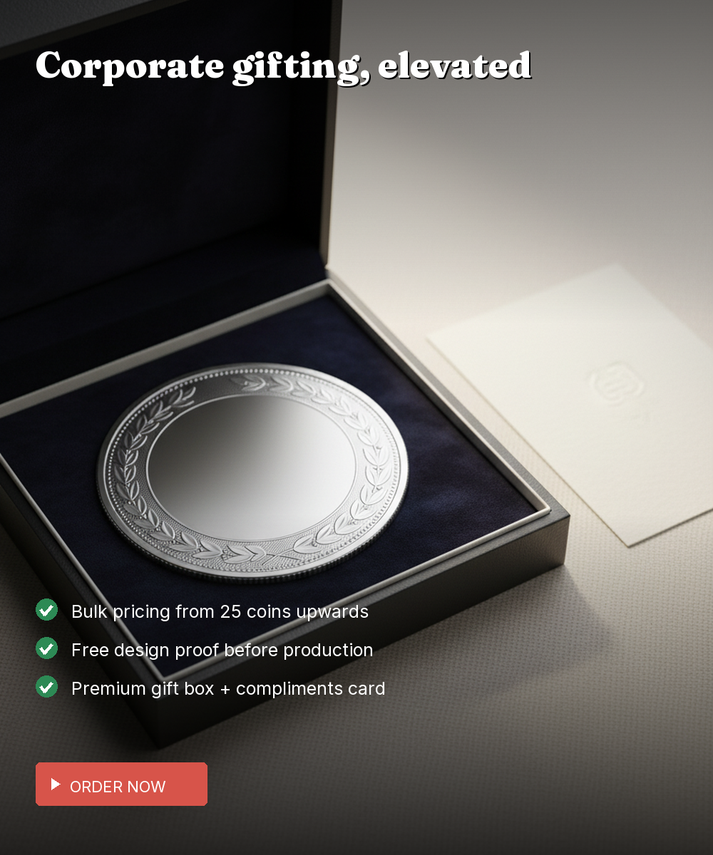 999 Silver Customisable Corporate Coin — Logo Engraving — view 3