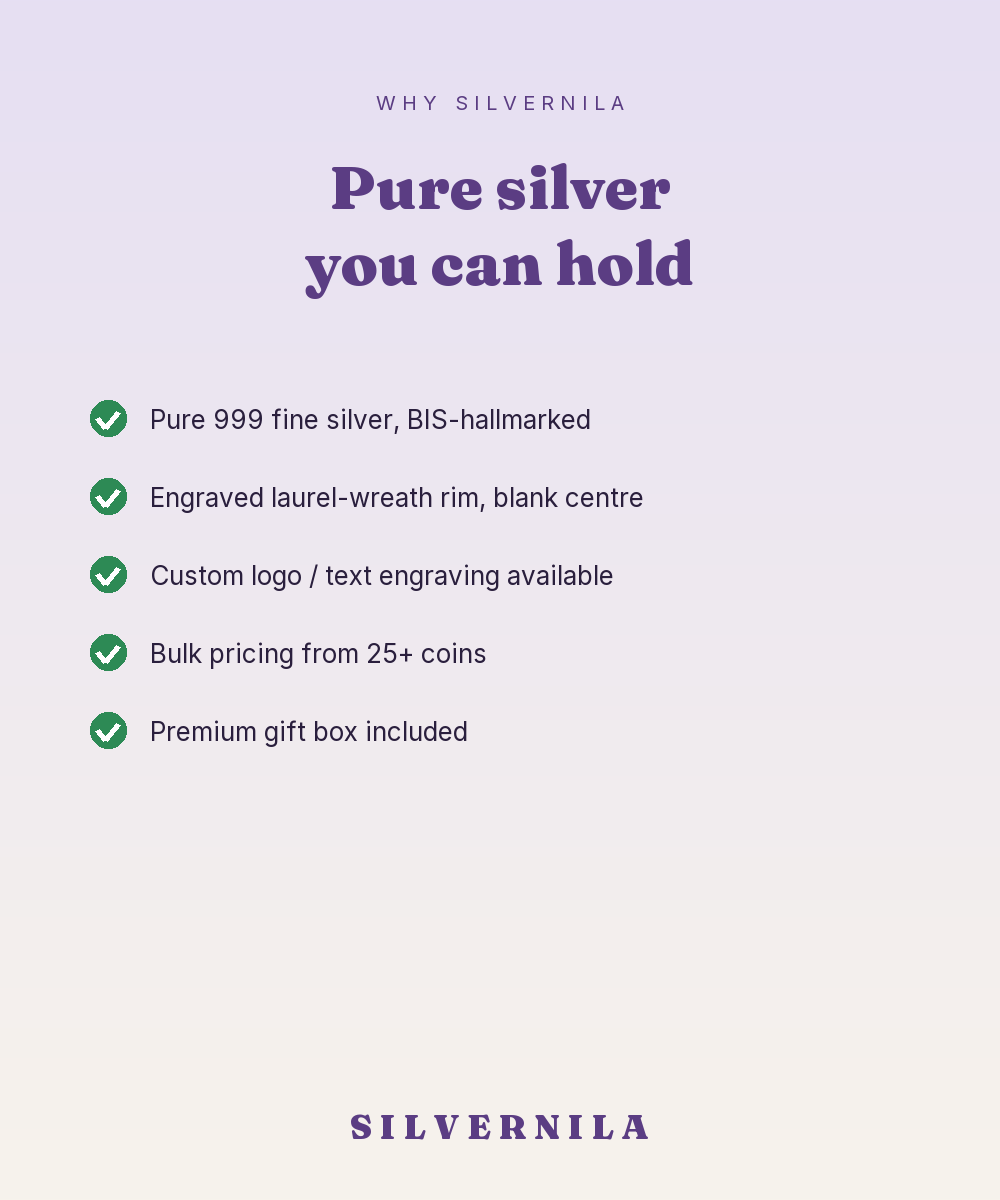 999 Silver Customisable Corporate Coin — Logo Engraving — view 4
