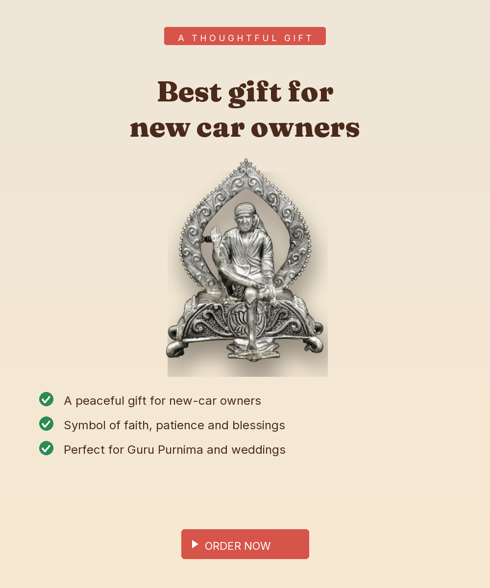 925 Silver Sai Baba Car Dashboard Idol — Shirdi Sai with Anti-Slip Base — view 5
