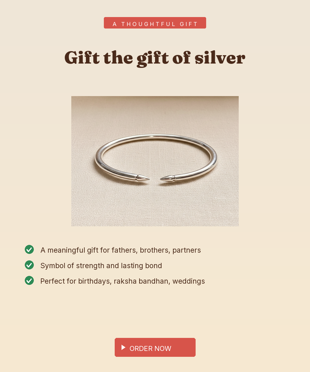 925 Silver Men's Smooth Polished Kada — Solid Heirloom-Weight — view 5