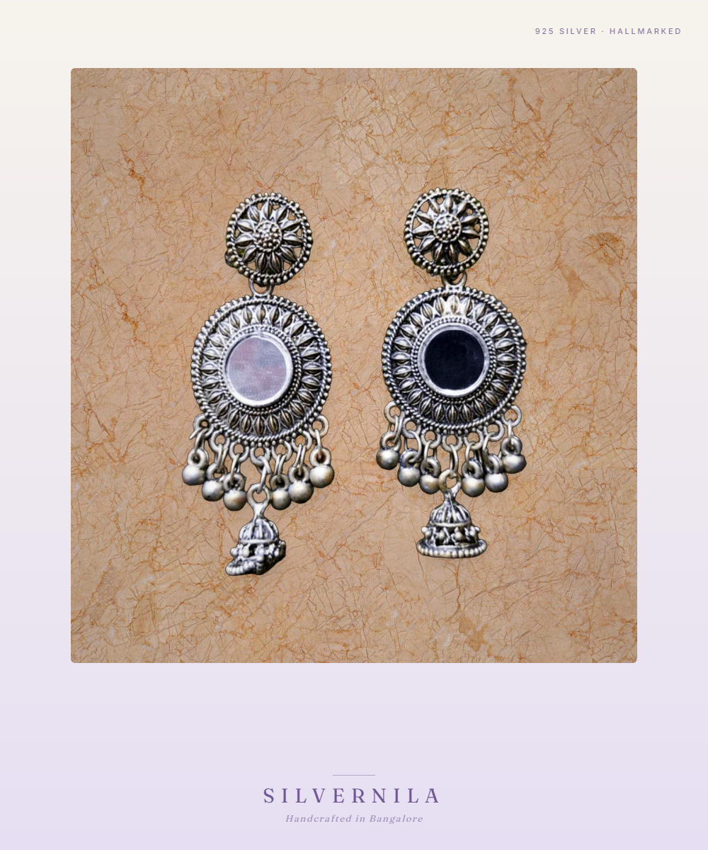 Chandbali - 925 silver earrings - Silvernila