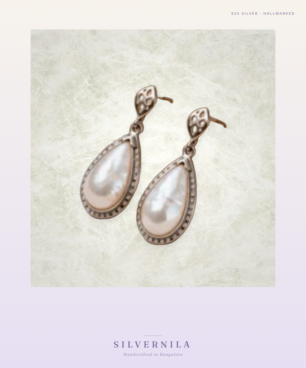 Pearl Drop - 925 silver earrings - Silvernila